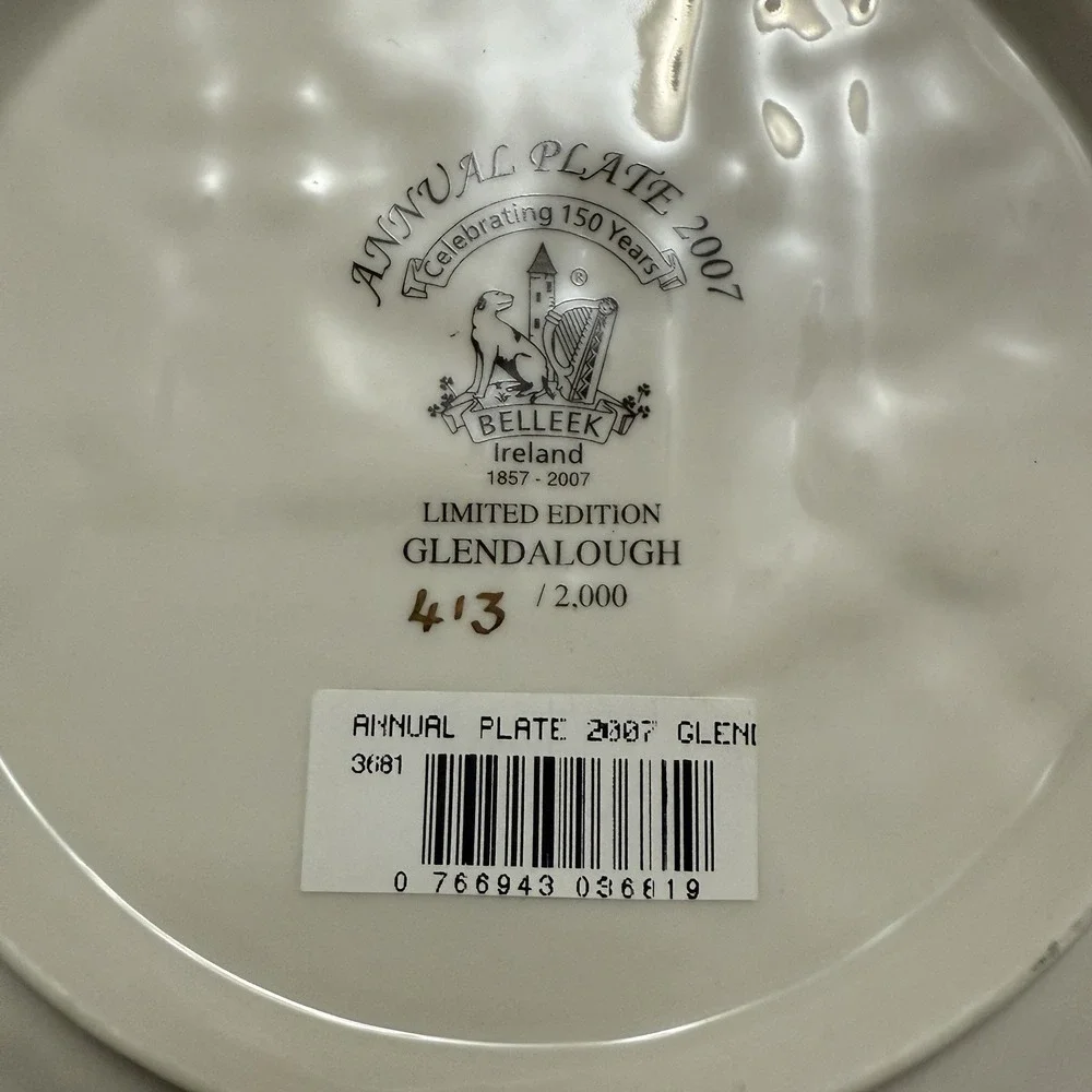 150 Years Anniversary BELLEEK Plate 2007 Christmas at Blarney Ireland  #471/2000